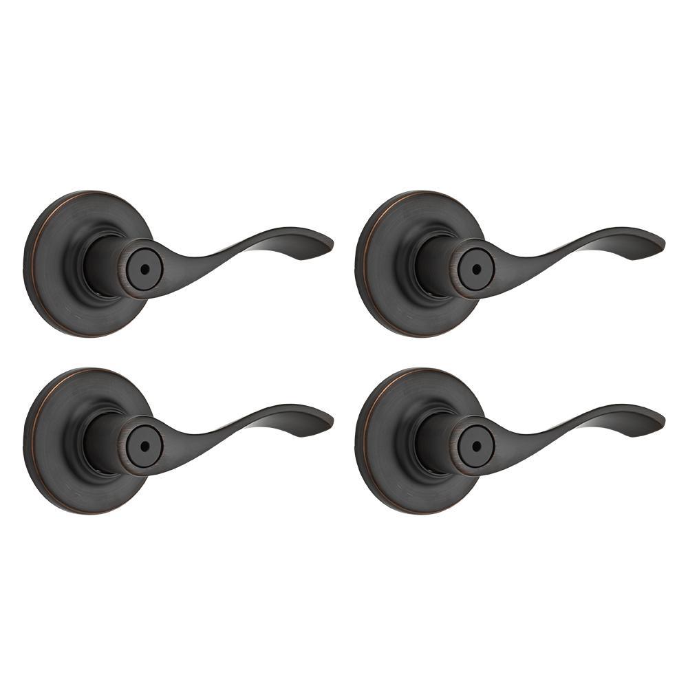 Balboa Satin Nickel Privacy Bed/Bath Door Lever with Microban Antimicrobial Technology - Super Arbor