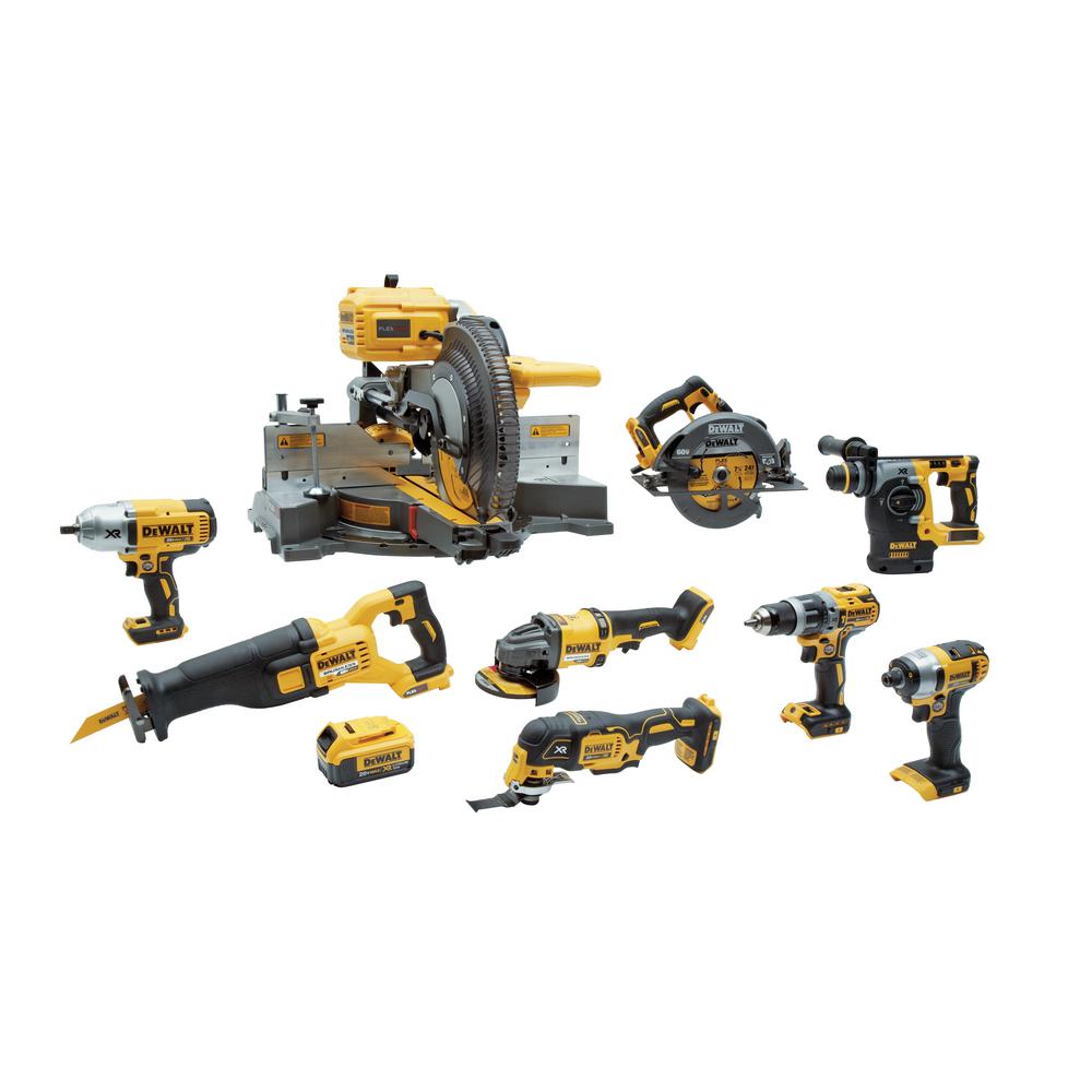 FLEXVOLT 120-Volt MAX Lithium-Ion Cordless Brushless 12 in. Sliding Miter Saw w/ (2) Batteries 2Ah and Bonus Stand - Super Arbor