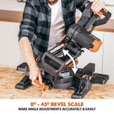 15 Amp 10 in. Dual Bevel Sliding Miter Saw with Laser Guide, Dust Bag, 13 ft. Power Cord, and 28-T Multi-Material Blade - Super Arbor