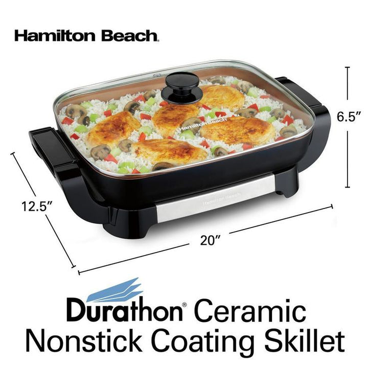 Durathon Ceramic 180 in. Black Electric Skillet with Removable Pan