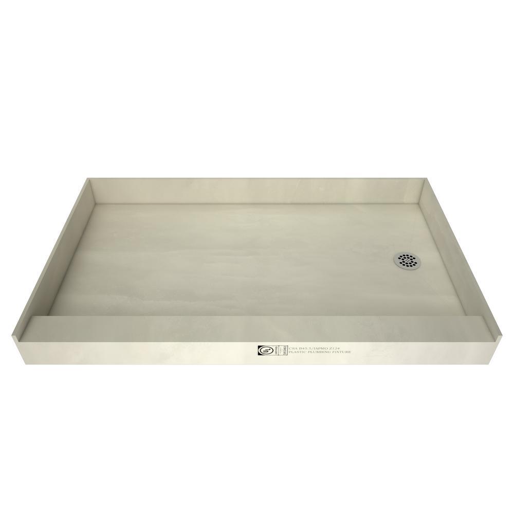 Redi Base 30 in. x 60 in. Single Threshold Shower Base with Left Drain and Polished Chrome Drain Plate - Super Arbor