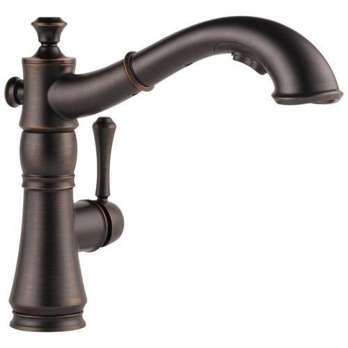 Delta Cassidy Venetian Bronze 1-Handle Deck-Mount Pull-Out Handle Kitchen Faucet