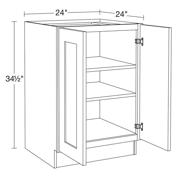 Home Decorators Collection Newport 24 in. W x 24 in. D x 34.5 in. H Assembled Plywood Full Height Door Base Kitchen Cabinet in Manganite