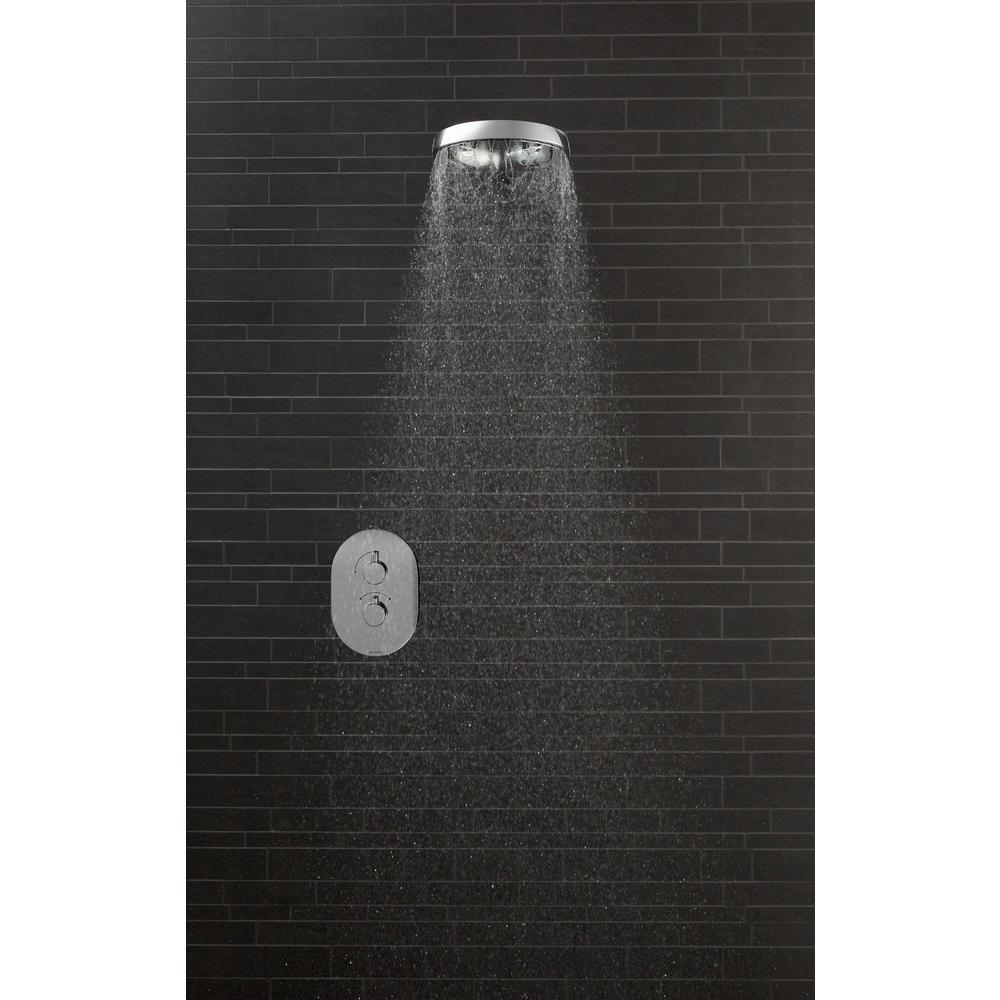 1-Spray 6 in. Single Wall Mount Fixed Shower Head in Chrome - Super Arbor