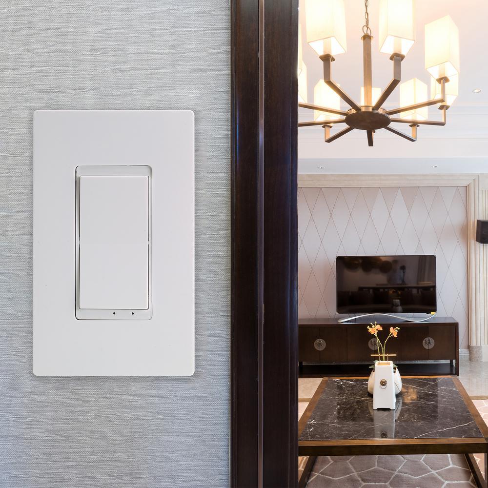 Smart Switch Indoor Wi-Fi In-Wall Switch Amazon Alexa/Google Asst, Remote, Multiple Scene Control and Schedules - Super Arbor
