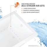 Carnelian 5 ft. Center Drain Air Bath Tub in White - Super Arbor
