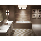 ANZA 60 in. x 42 in. Acrylic Oval Drop-in Center Drain Soaking Bathtub in White - Super Arbor