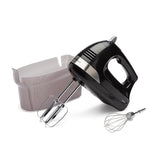 6-Speed Black Hand Mixer with Snap-On Case