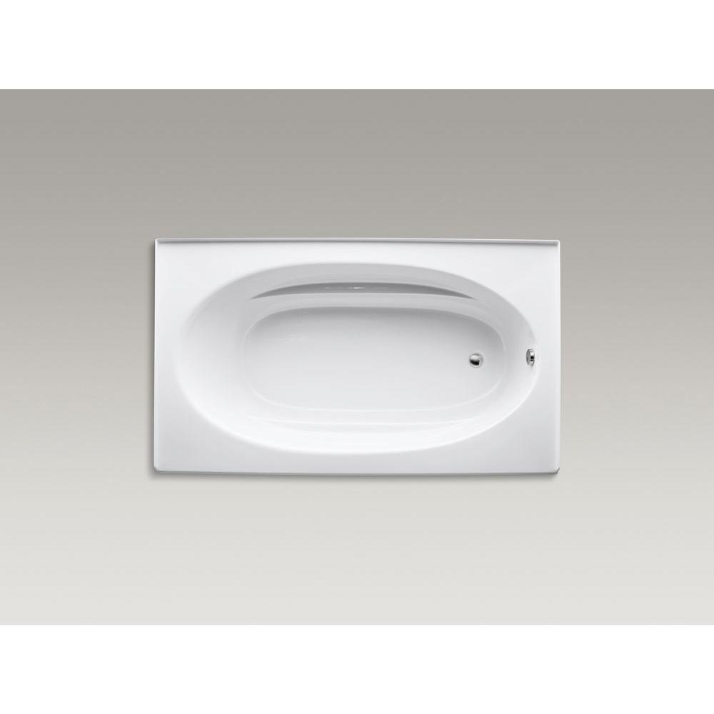 Windward 6 ft. Right-Hand Drain with Tile Flange and Farmhouse Rectangular Alcove Bathtub in White - Super Arbor