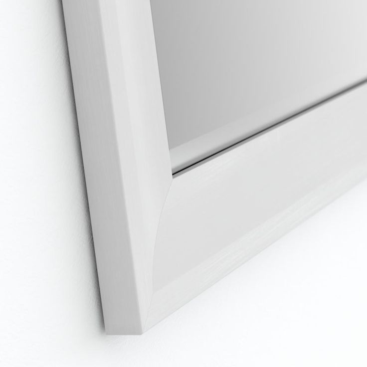 28 in. W x 36 in. H (M1) Framed Rectangular Deluxe Glass Bathroom Vanity Mirror in Matte White
