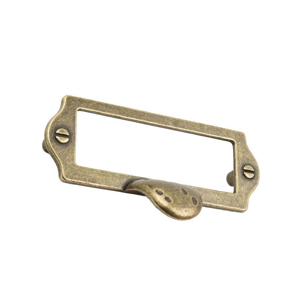 3 in. Antique Brass Cardholder with Finger Pull - Super Arbor