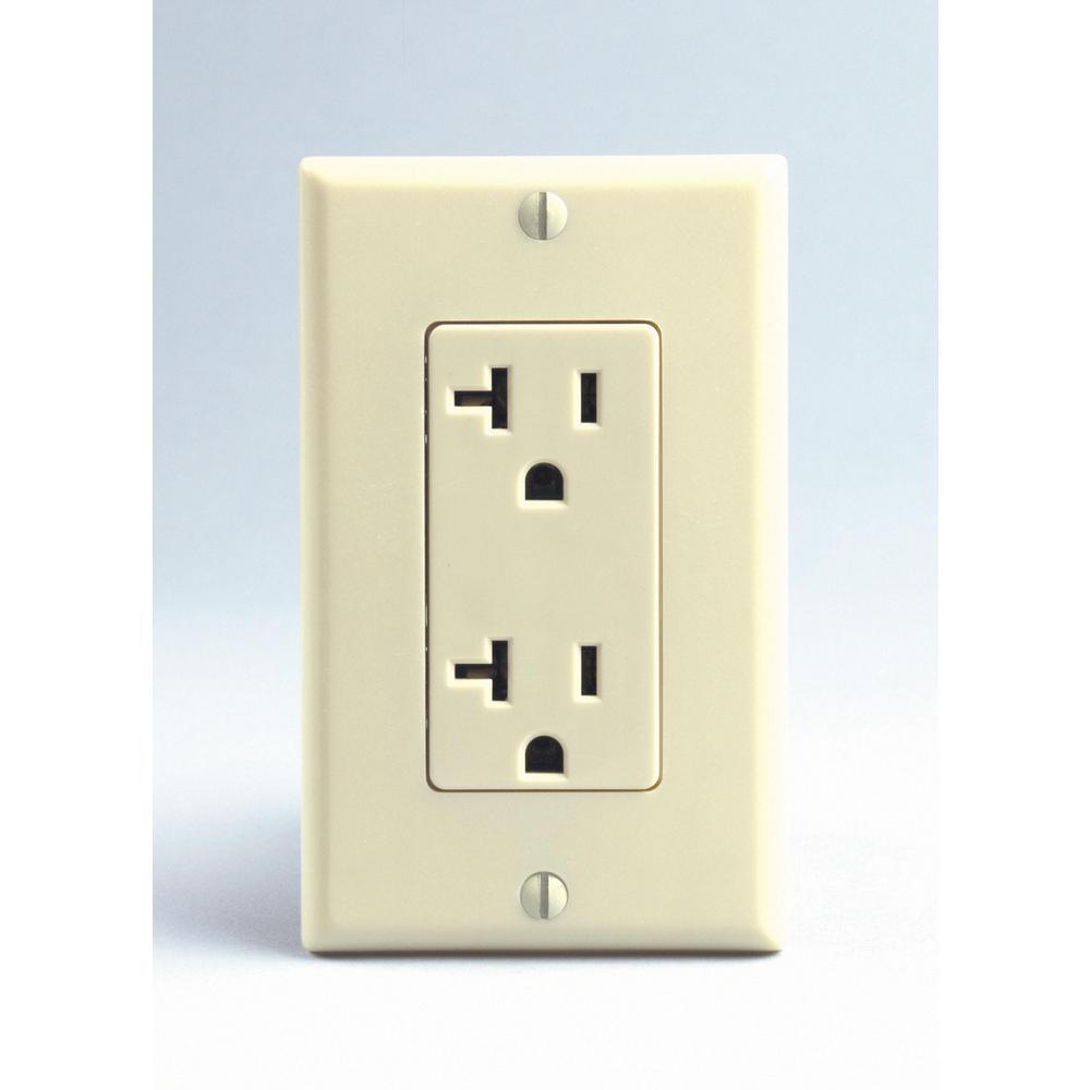 Decora Plus 20 Amp Industrial Grade Duplex Outlet, Black - Super Arbor