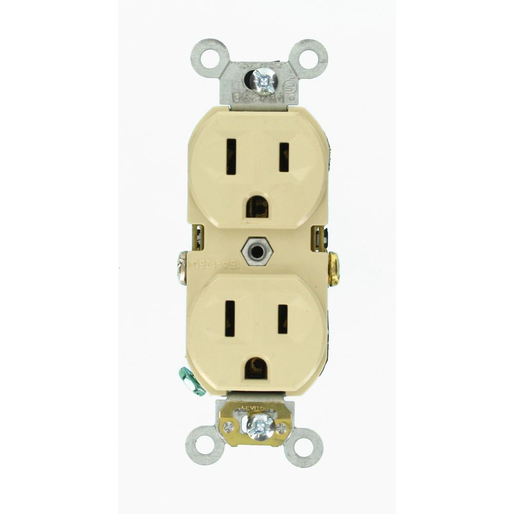 15 Amp Commercial Grade Duplex Outlet, White (10 Pack) - Super Arbor
