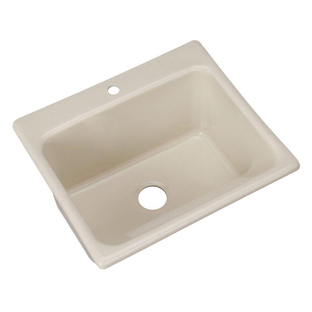 Kensington Drop-In Acrylic 25 in. 1-Hole Single Bowl Utility Sink in White - Super Arbor