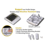 Stainless Steel Integrated 2-LED Solar Deck and Path Light (2-Pack) - Super Arbor