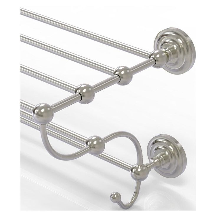 Allied Brass Prestige Que New Collection 24-in Train Rack Towel Shelf in Satin Nickel