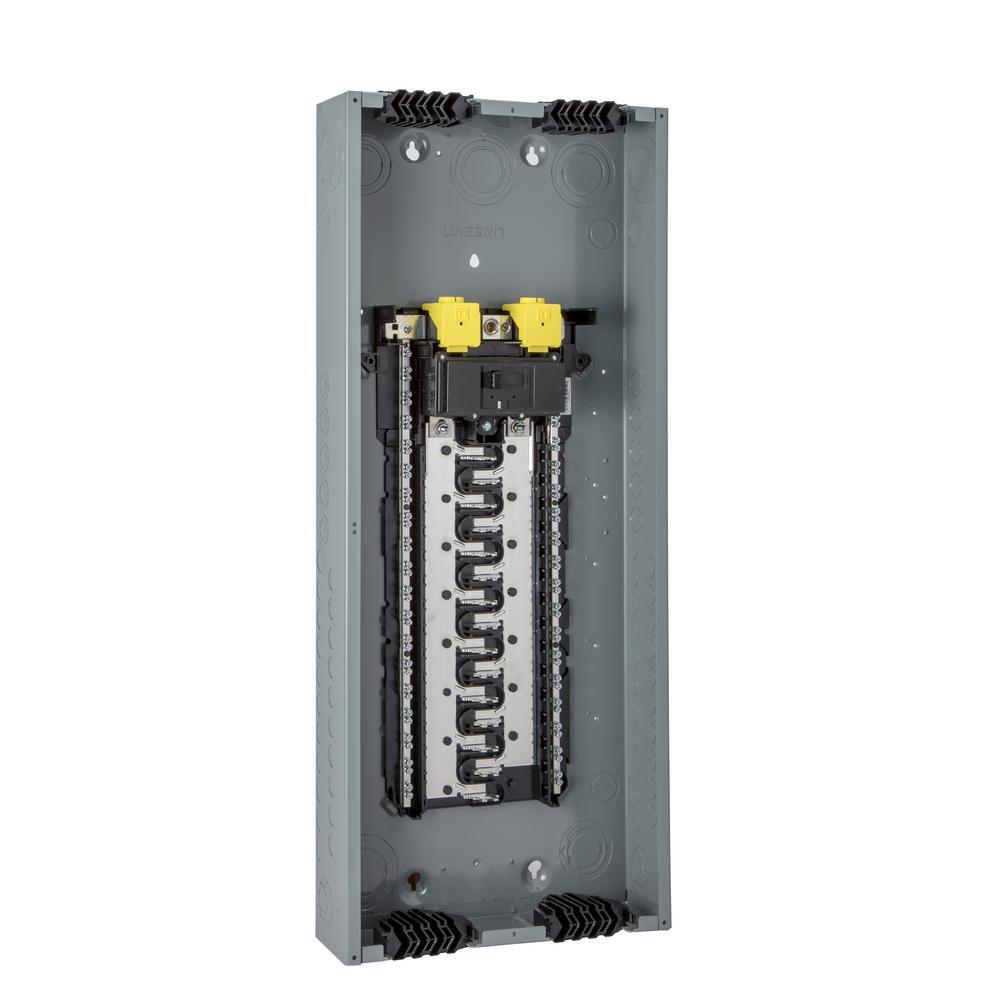Homeline 200 Amp. 30-Space 60-Circuit Indoor Main Breaker Qwik-Grip Plug-On Neutral Panel, Wiser Energy Monitor - Super Arbor