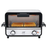 Easy Grasp 800 W 2-Slice White Countertop Toaster Oven with Built-In Timer