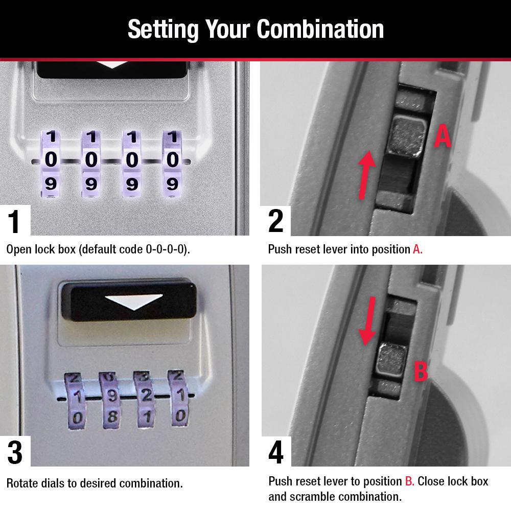 SafeSpace Wall Mount Light-Up Dial Lock Box - Super Arbor