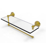 Waverly Place 16 in. L  x 5 in. H  x 5 in. W Paper Towel Holder with Clear Glass Shelf in Satin Nickel - Super Arbor