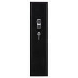 57 in. H Large Rifle Safe with Electronic and Key for Rifle Shotgun for Home, 5-Gun Cabinet with Handgun Lockbox, Black - Super Arbor