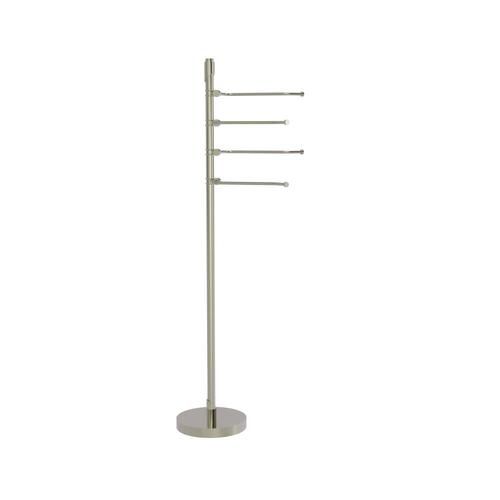 Allied Brass Floor Standing 49-in 4 Pivoting Swing Arm Towel Holder in Polished Nickel