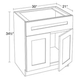 Home Decorators Collection Newport 30 in. W x 21 in. D x 34.5 in. H Assembled Plywood Sink Base Bath Cabinet in Pearl Gray with Soft Close