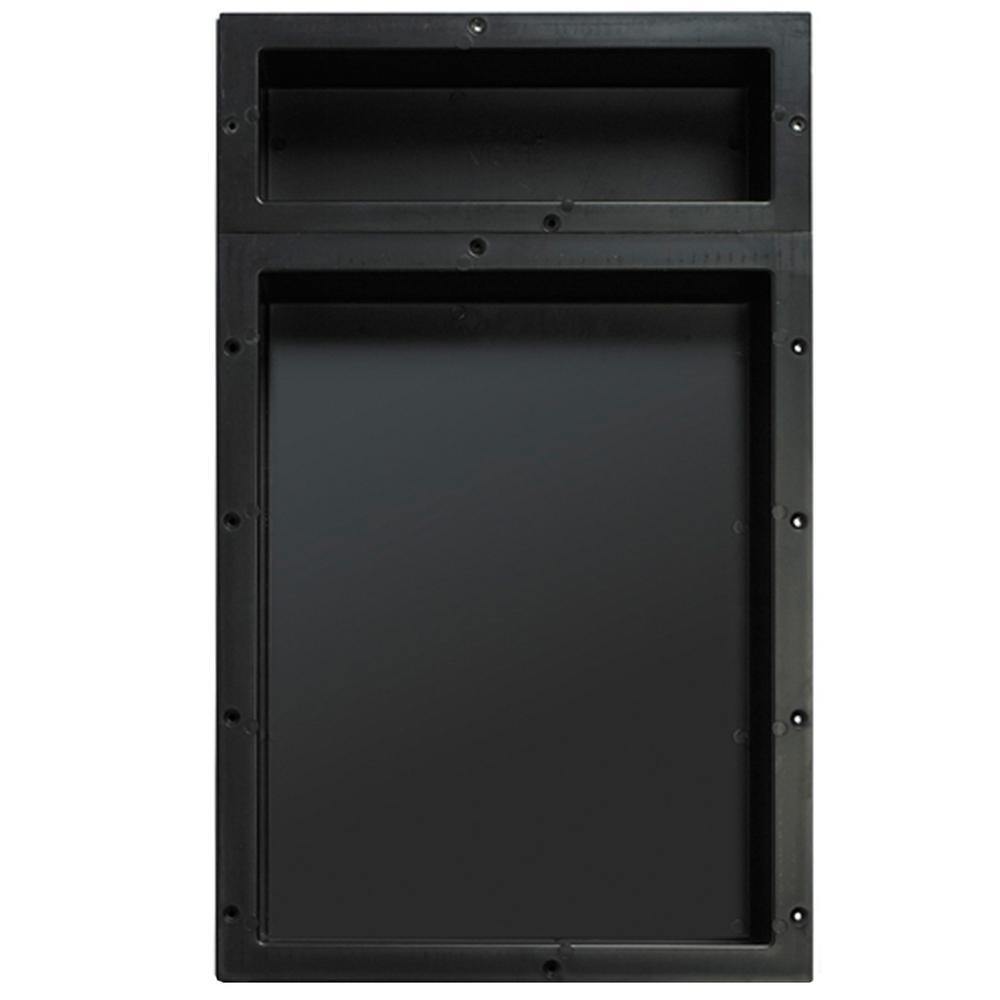Redi Niche 16 in. W x 26 in. H Shampoo Soap Double Niche Set in Black - Super Arbor