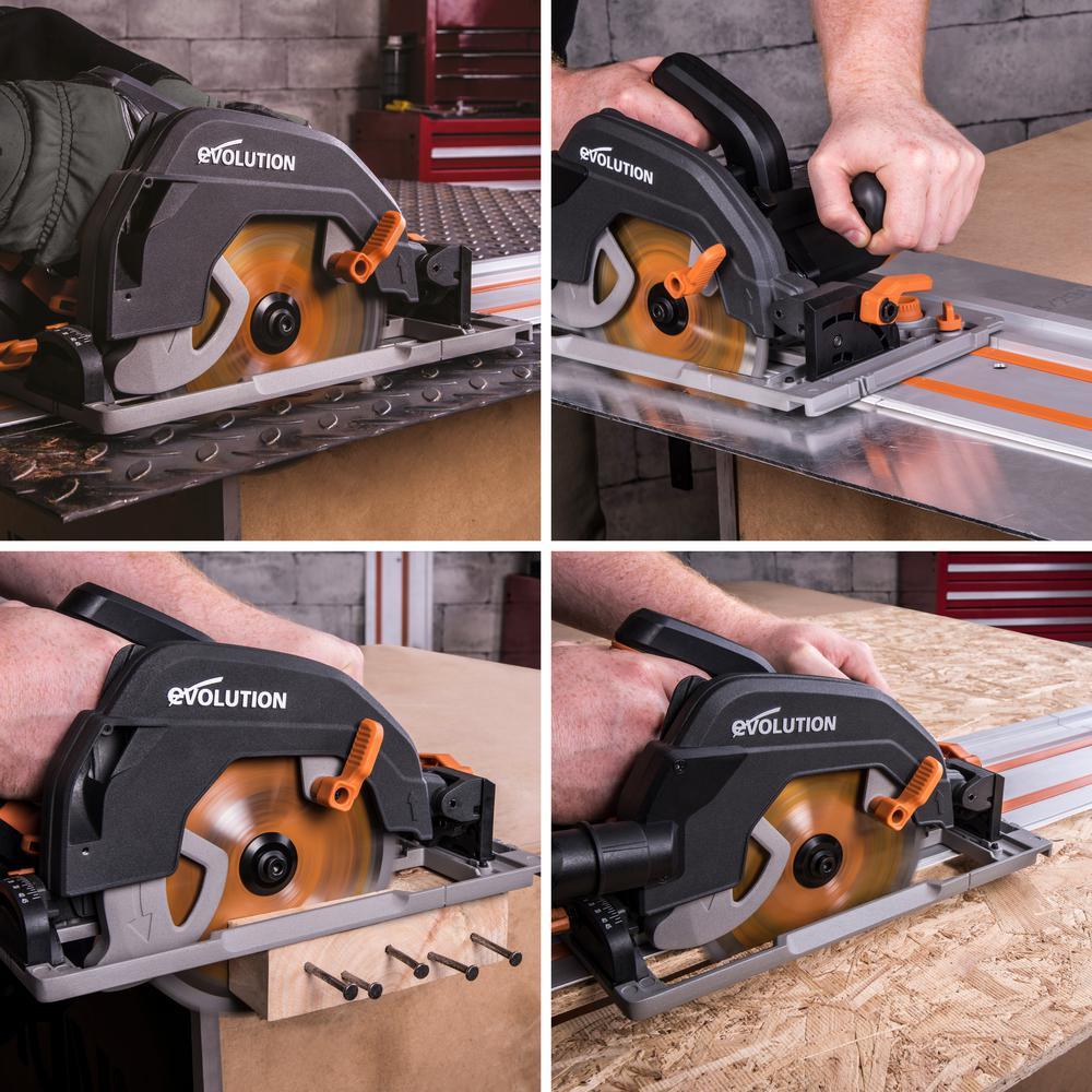 15 Amp 7-1/4 in. Circular Track Saw Kit with 40 in. Track, Electric Brake and Multi-Material Blade - Super Arbor