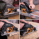 15 Amp 7-1/4 in. Circular Track Saw Kit with 40 in. Track, Electric Brake and Multi-Material Blade - Super Arbor