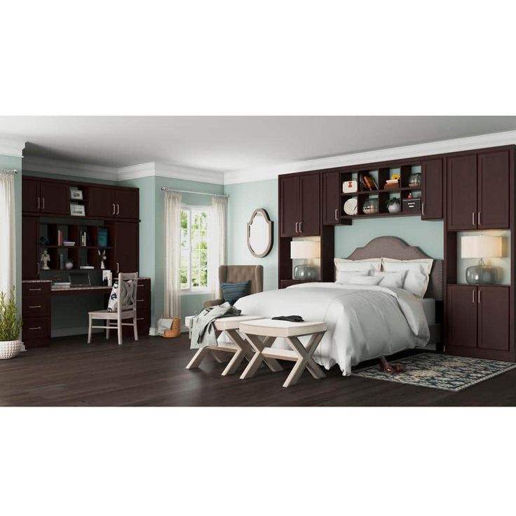 Hampton Bay Shaker 12 in. W x 12 in. D x 42 in. H Assembled Wall Kitchen Cabinet in Java