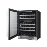 Avallon 46-Bottle Capacity Stainless Steel Dual Zone Cooling Built-In/Freestanding Wine Chiller