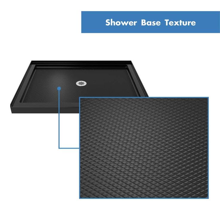DreamLine SlimLine 42 in. x 42 in. Single Threshold Shower Pan Base in Black with Center Drain