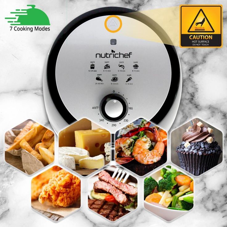Black Countertop Air Fryer Oven Cooker Healthy Kitchen Convection Air Fry Cooking