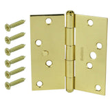 4 in. Satin Nickel Square Corner Security Door Hinges Value Pack (3-Pack) - Super Arbor