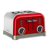 Classic Series 4-Slice Red Wide Slot Toaster with Crumb Tray