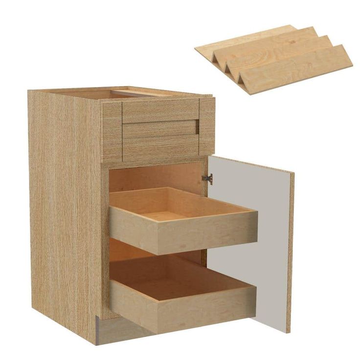 Home Decorators Collection Washington 18 in. W x 24 in. D x 34.5 in. H Assembled Plywood Base Kitchen Cabinet in Oak with Soft Close Door RH