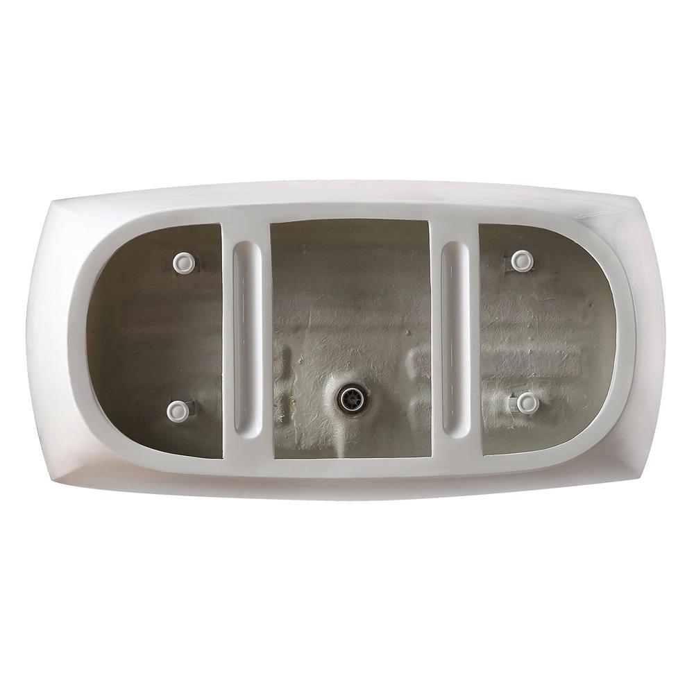 Birkett 56 in. Acrylic Flatbottom Non-Whirlpool Bathtub in White - Super Arbor
