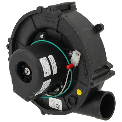 Fasco A985 inducer motor - label view (Type: Shaded Pole; Voltage: 115V)