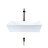 MR Direct Porcelain Vessel Sink in White with 731 Faucet and Pop-Up Drain in Brushed Nickel
