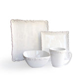 16-Piece Solid White Stone Dinnerware Set (Service for 4)