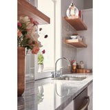 Peerless Chrome 2-Handle Deck-Mount High-Arc Handle Kitchen Faucet (Deck Plate Included)