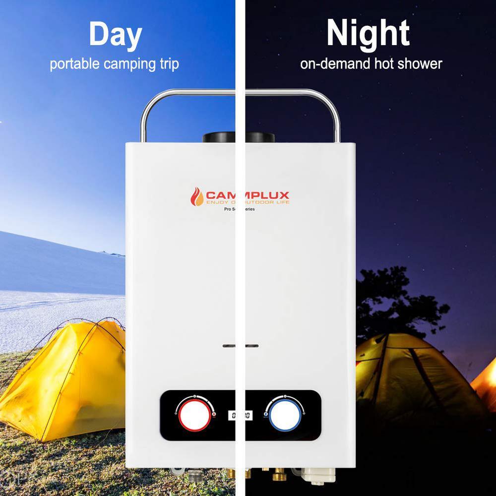 6L 1.58 GPM Outdoor Portable Propane Gas Tankless Water Heater with 1.2 GPM Water Pump - Super Arbor