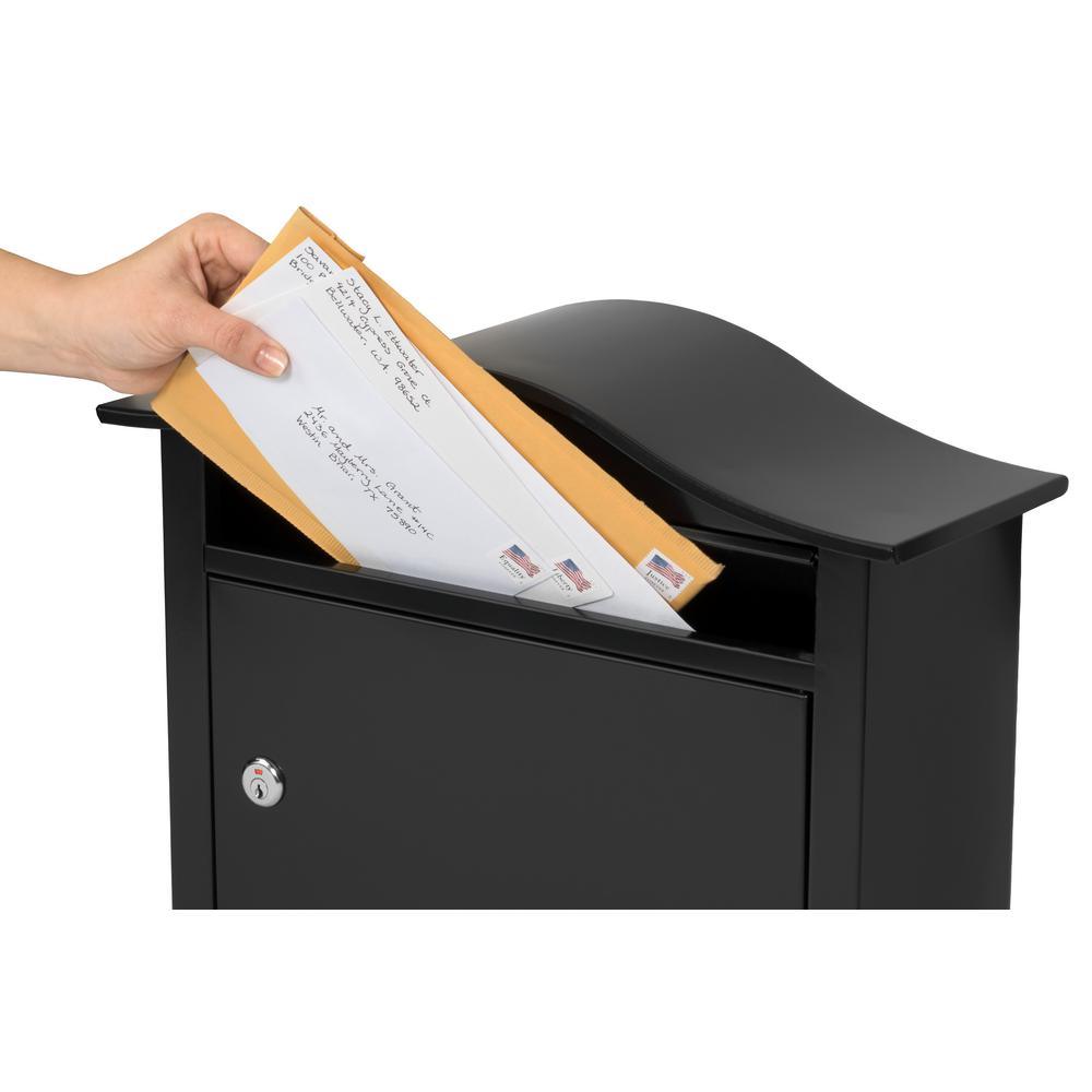 Saratoga Black Wall-Mount Lockable Mailbox - Super Arbor