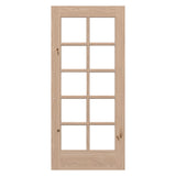 36 in. x 80 in. Rustic Knotty Alder Wood 10-Lite Clear Tempered Glass TDL Stainable Interior Door Slab - Super Arbor
