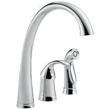 Delta Pilar Waterfall Chrome 1-Handle Deck-Mount High-Arc Handle Kitchen Faucet