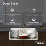 Whitehaven Undermount Farmhouse Apron Front Cast Iron 36 in. Double Bowl Smart Divide Kitchen Sink White Hayridge Design