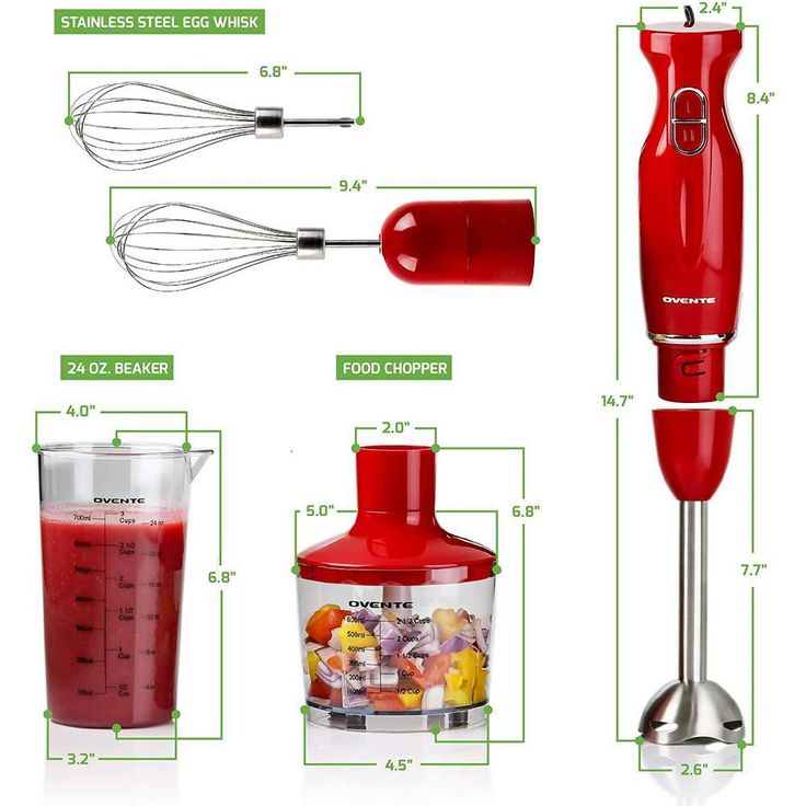 Ultra-Stick Immersion, 300-Watts, Hand Blender Set, Whisk+Beaker+Chopper, Stainless Steel, 2-Speed Setting
