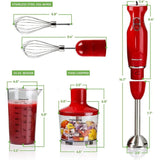 Ultra-Stick Immersion, 300-Watts, Hand Blender Set, Whisk+Beaker+Chopper, Stainless Steel, 2-Speed Setting