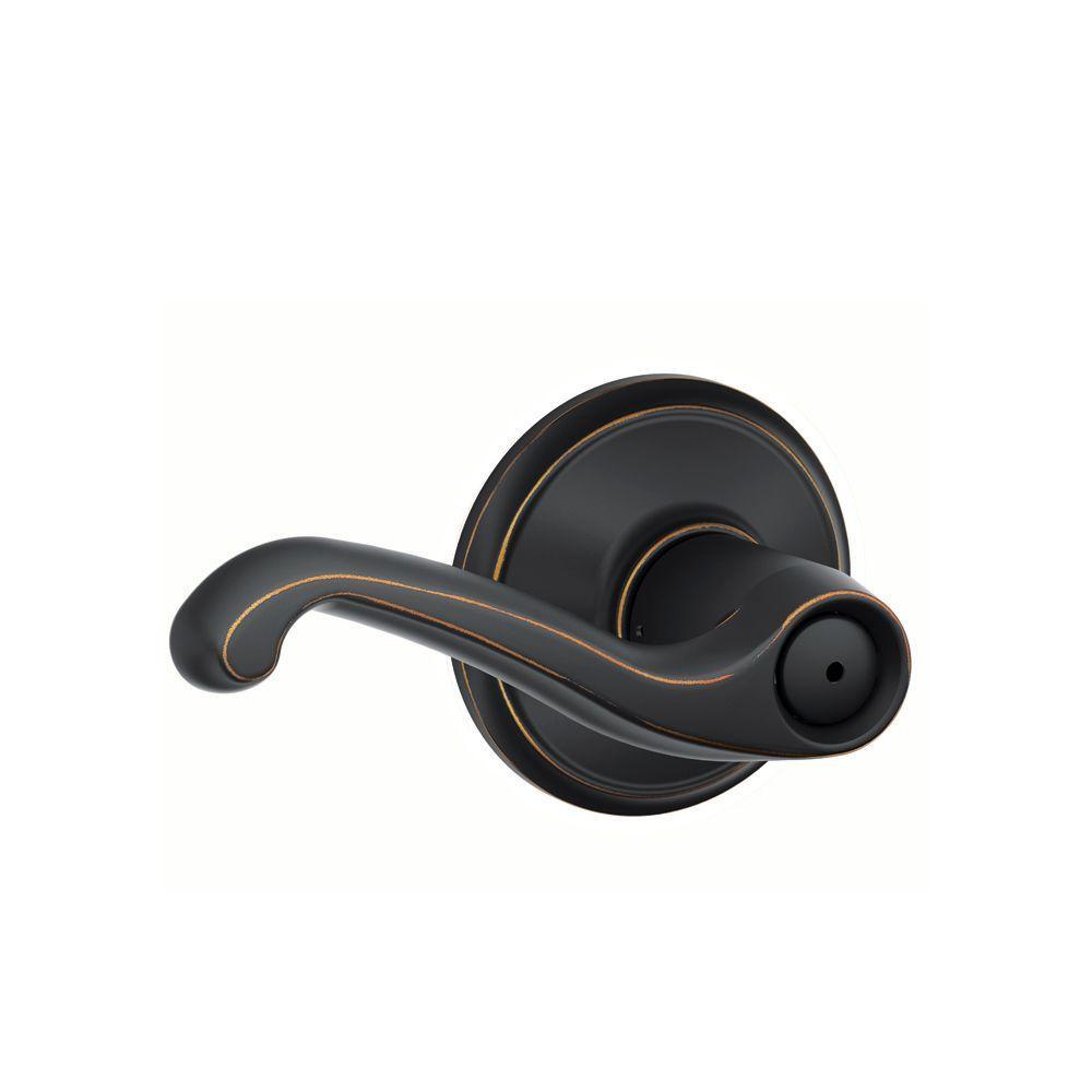 Flair Satin Nickel Privacy Bed/Bath Door Lever - Super Arbor